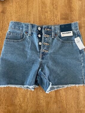 Girls Old Navy Light Blue High-Rise Button-Fly Jean ShortsXL/14